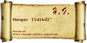 Henger Ildikó névjegykártya
