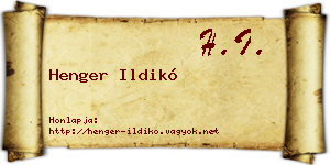 Henger Ildikó névjegykártya